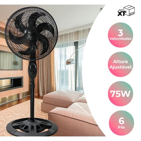 Ventilador De Coluna De Chão Turbo Vento Forte 3 Velocidades 110v/220v