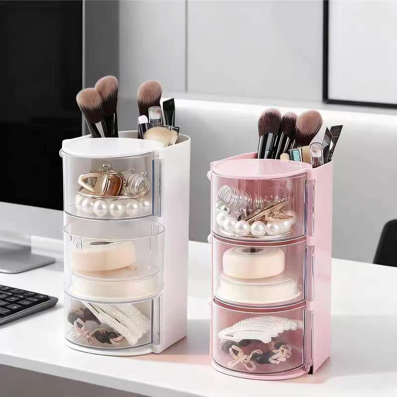 Organizador de Maquiagem Multiuso com Gavetas | Porta Pincéis e Cosméticos | Design Moderno