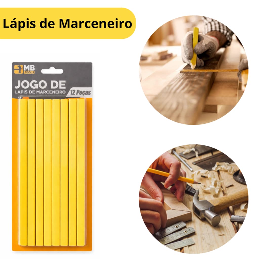 Lápis de Marceneiro e Carpinteiro Profissional Carpintaria Obra