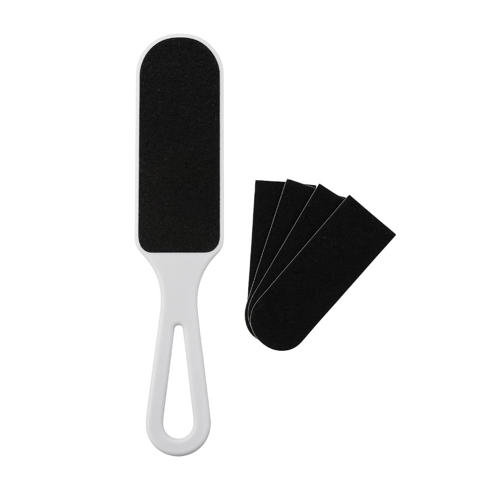 Lixa Preta Descartável Pra Pés Refil Autocolante 50 + Suporte Preto Lixa Autocolante Pés Podologia