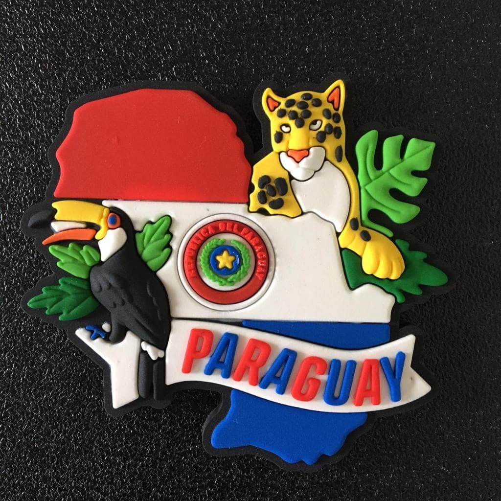 Ímã do Paraguai Mapa – Ímã de Geladeira Emborrachado