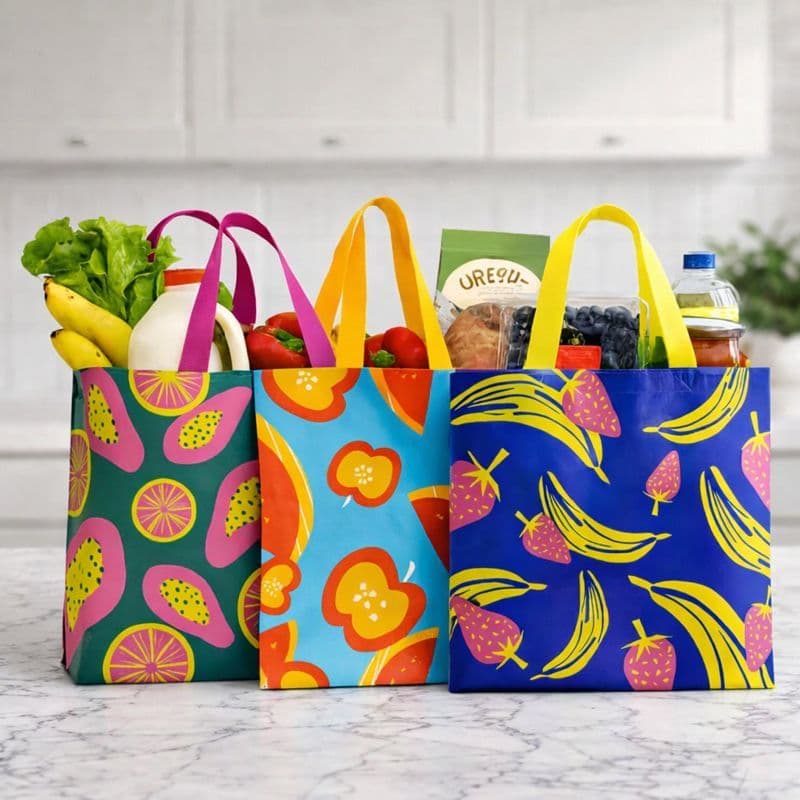 KIT 2/4/6 Sacola Grande Reutilizável Feira Mercado Camping Ecobag