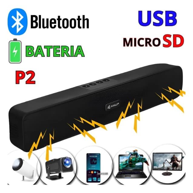 Som Bluetooth P/ Projetor Hy300 Hy320 Pc Tv Usb P2 Bateria