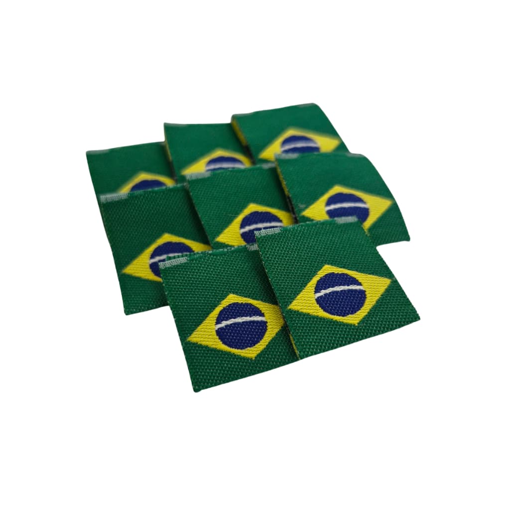 Etiqueta Bandeira Do Brasil Bordada - 100 unidades