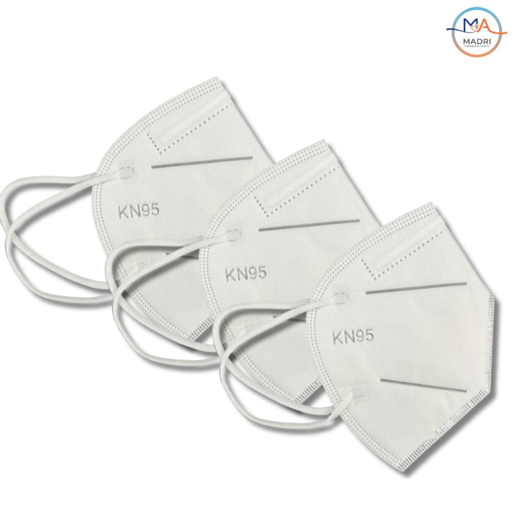 Kit 50 Uni. Máscara Descartável KN95 5 Camadas TNT | BRANCO - Proteção EPI PFF2