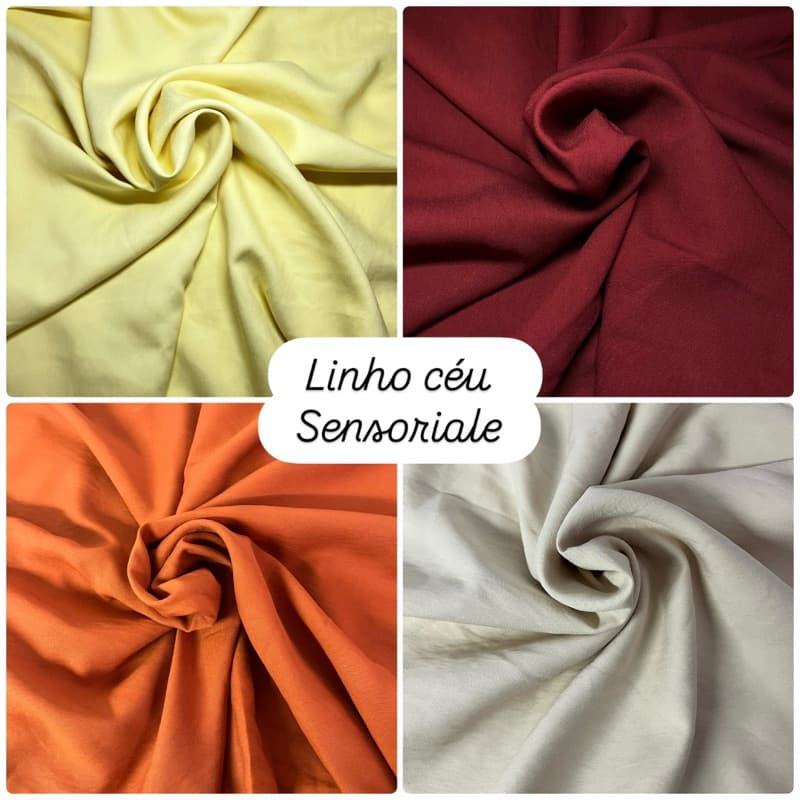 Tecido Linho Céu ( sensoriale) l Retalho | Caimento Elegante | Costura e Moda Social | Alta Qualidade