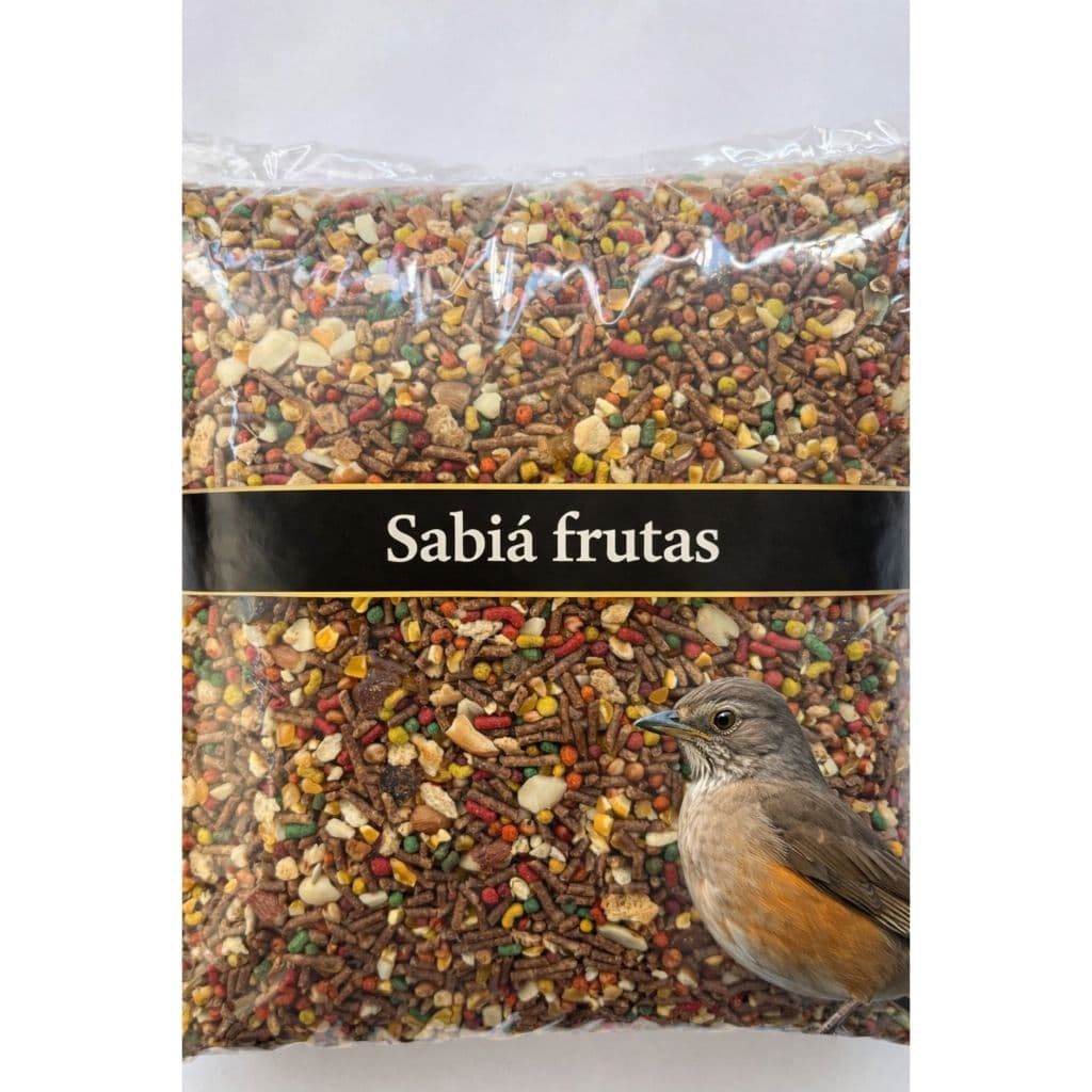 Ração sabia e passaro preto frutas mistura de sementes com frutas até 2kg