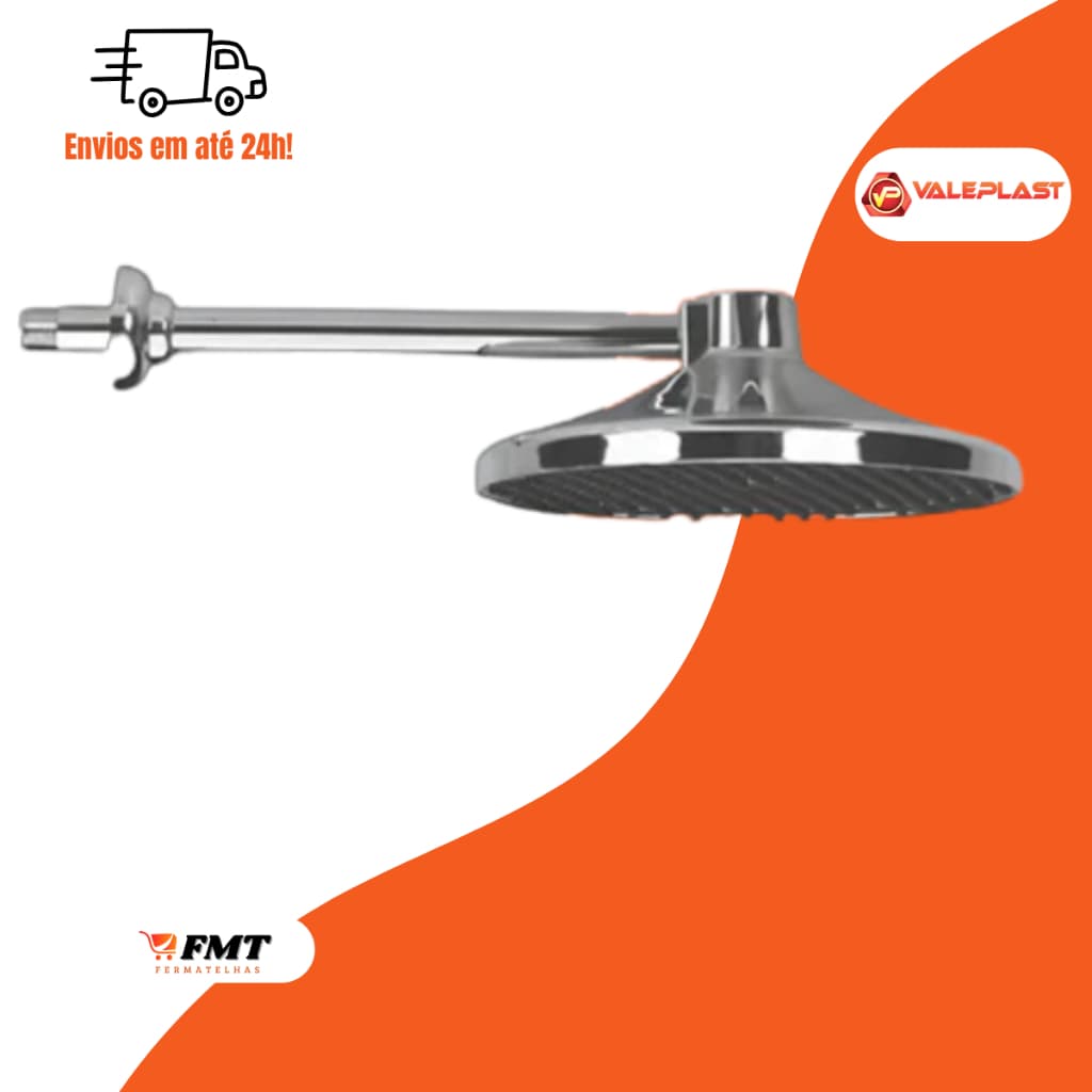 Chuveiro Ducha Frio Piscina Externo Abs 10¨ Cromado Valeplast Cor Metalizado