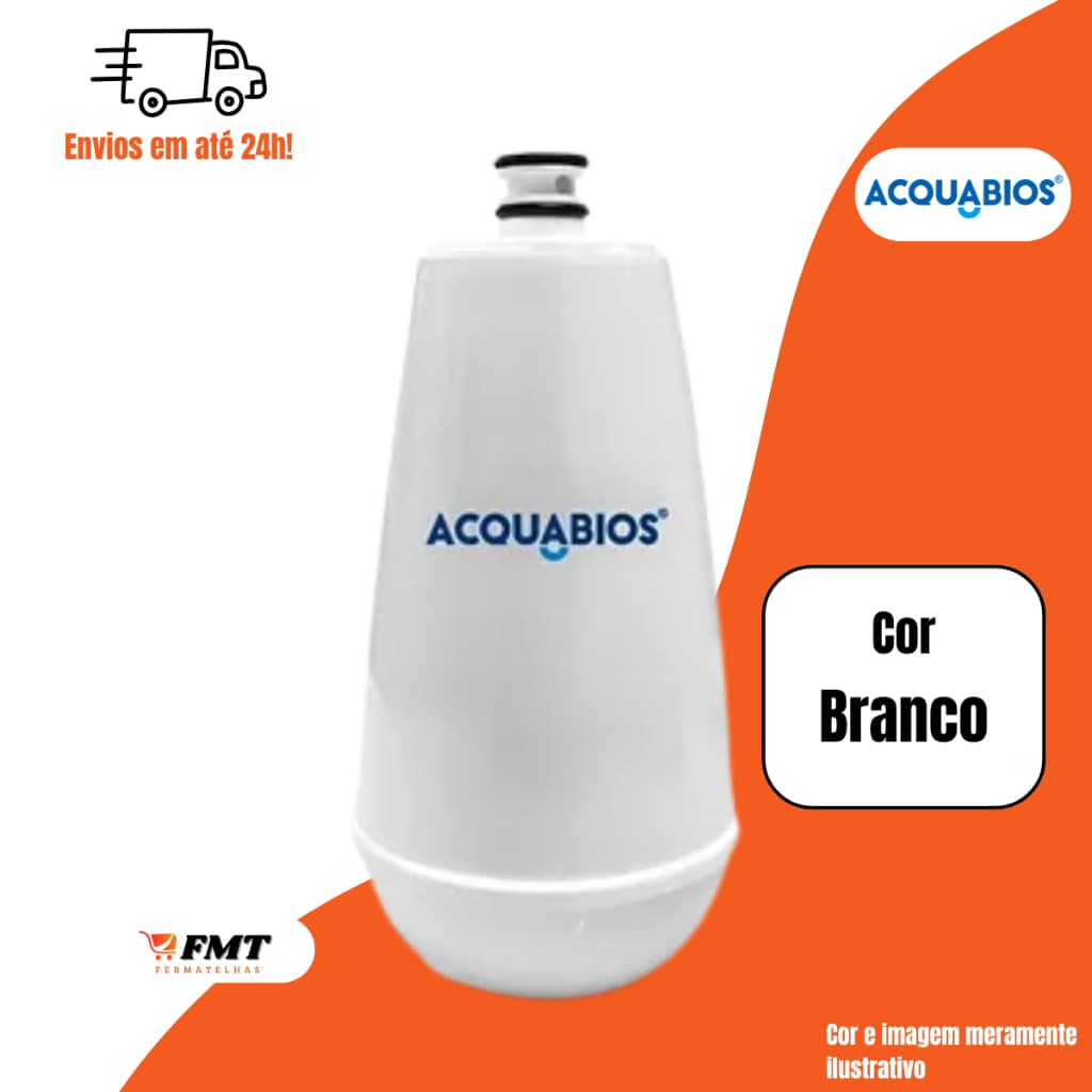 Refil Recarga Pra Torneira Bica Filtro Colors E05 Cor Branco Acquabios
