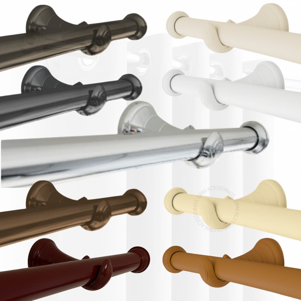 Kit Varão Cortina 3,60 Metros 28mm Varias Cores Simples