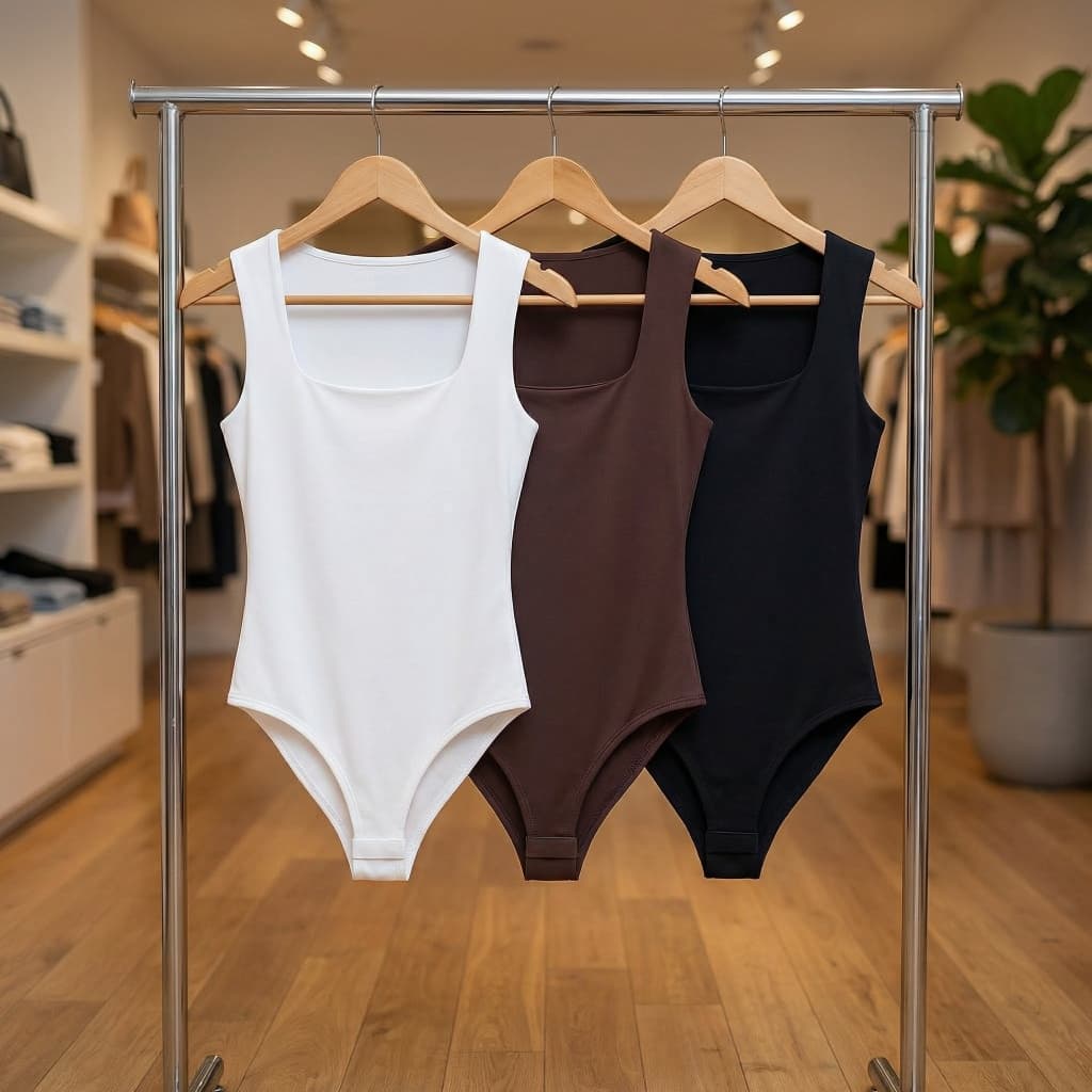 Body Feminino Suplex Decote Quadrado Alças Grossas Liso Casual Dia Noite