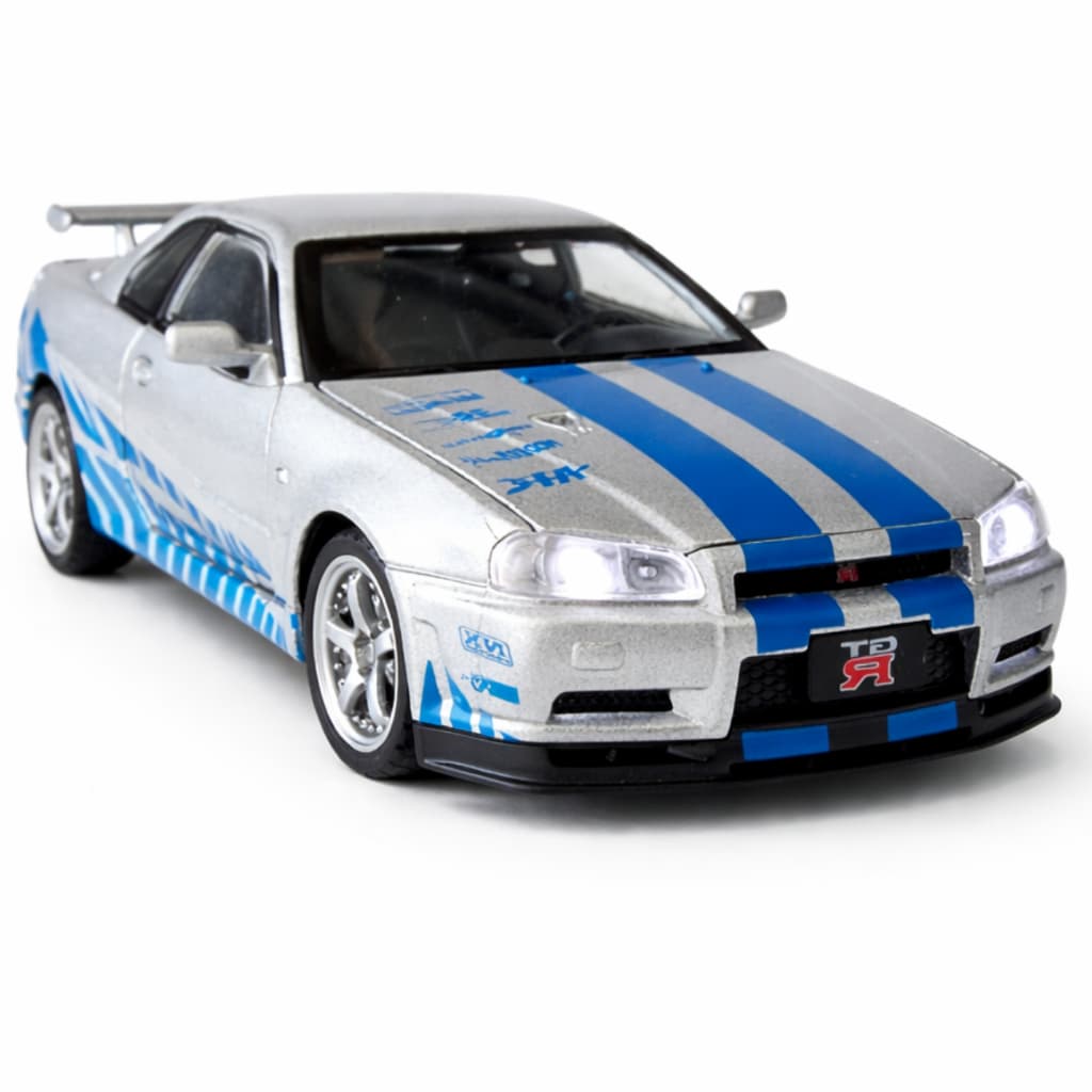Miniatura Nissan Skyline GT-R34 1:32 Metal Luz Som Portas