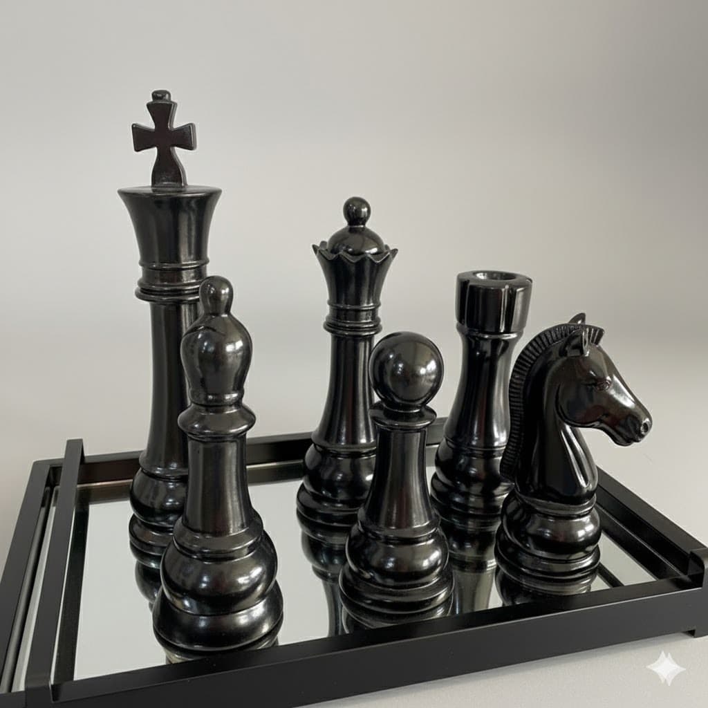 Escultura Decorativas Peças Do Xadrez Kit 6 pçs do Xadrez Luxo EscritórioSala