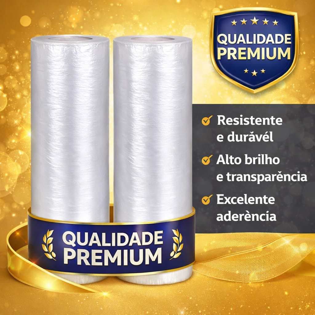 Filme Stretch 42cm X 450 Metros P/ Paletização Pré Estirado