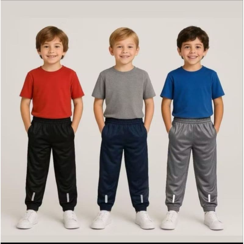 kit 3 Calças Jogger Infantil Masculino Todas Ocasiões 4 ao 16