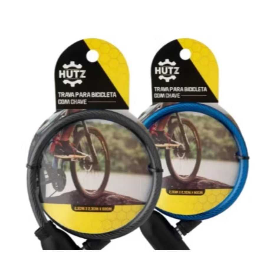 Cadeado Trava de Bicicleta - serve para  Moto e capacete  (Hutz e Mares) / Aço Reforçado 2 Chaves