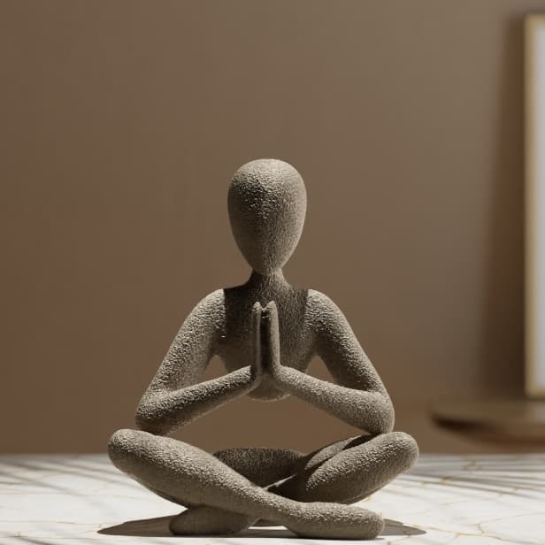 Escultura Gratidão Meditação Oração Estátua Decoração Minimalista 12 cm altura
