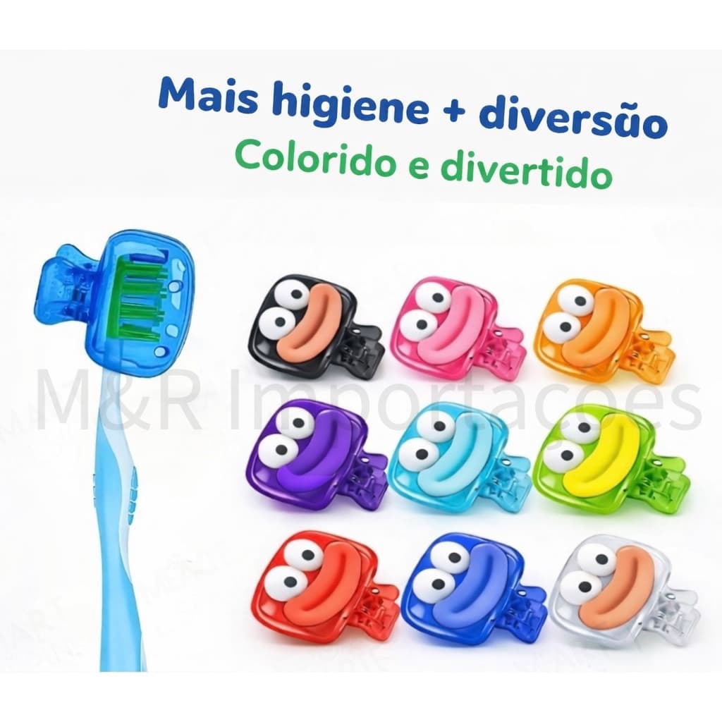 Capa De Escova De Dente Infantil Com Carinha | Kit 3 ou 4 | Proteção e Higiene Na Escola ou Viagens
