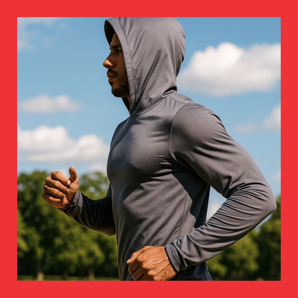 Camisa Termica Uv 50+ Com Capuz Manga longa Touca Camiseta Masculina Tecido Elástico DRYFIT