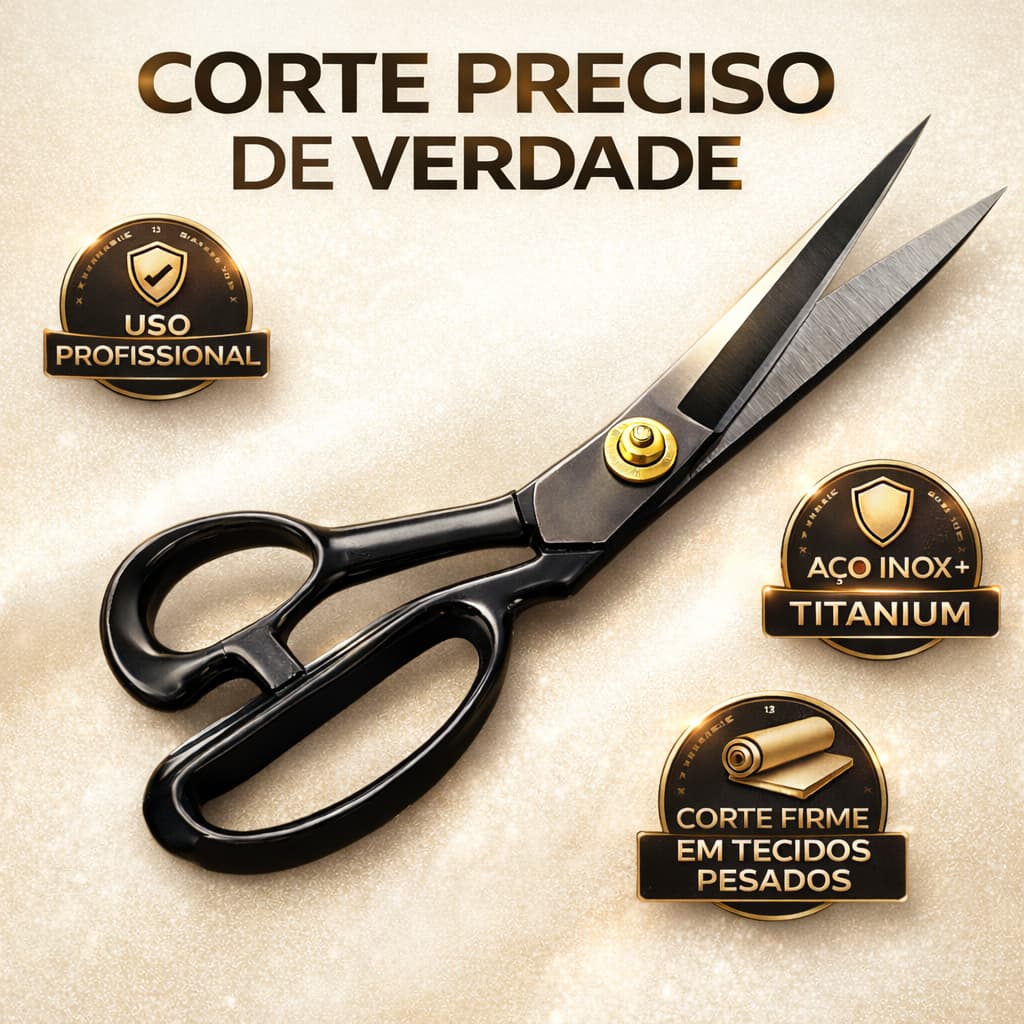 Tesoura de Alfaiate Profissional Titanium Corte Preciso Costura 8  11 Polegadas