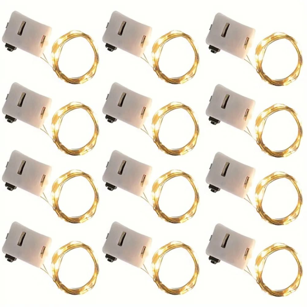 15 KIT Fio Fada 2 Metro Branco Quente/Colorido CordãO Luz Decolar Festas Leds Pilha Luzes De Led Para Cabana Bubble Led