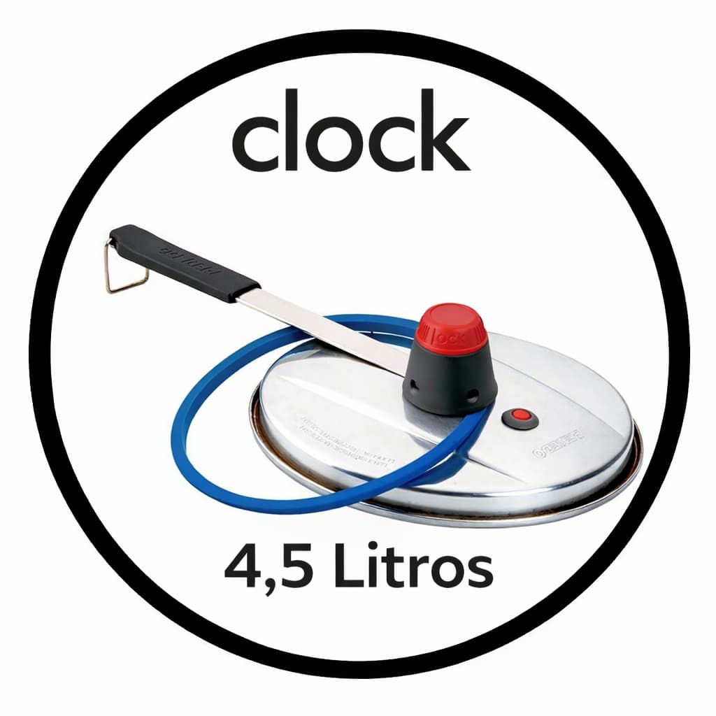 Borracha Clock Panela Pressão Fechamento Interno 4,5 Litros Multiuso para outras Panelas