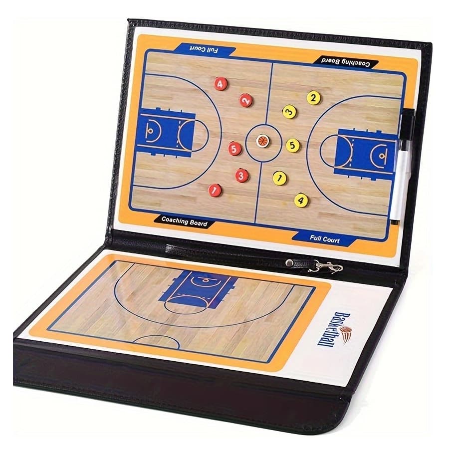 Prancheta Tática de Basquete/Futebol Dobrável Portátil com Marcadores Magnéticos