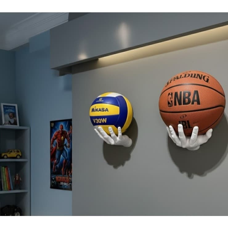 Suporte de Parede para Bolas Esportivas Futebol Vôlei Basquete Organização e Decoração