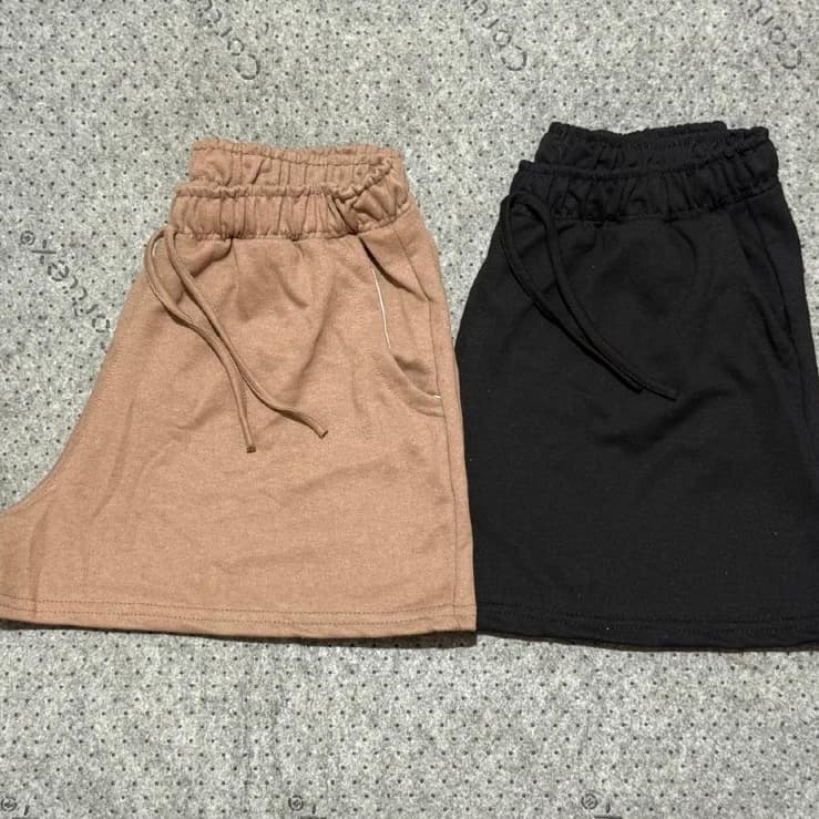 Kit 2 Shorts Feminino Moletinho Soltinho Confortável Com Bolso e Cordão Cores 2026