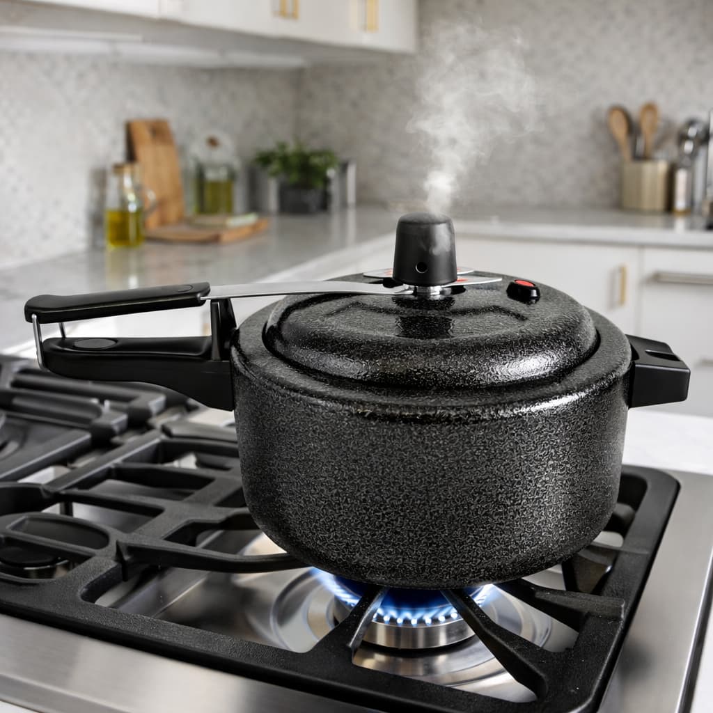 Panela Pressão 7 Litros Alumínio Reforçado Craqueada Cozimento Rápido Cozinha Craquelada