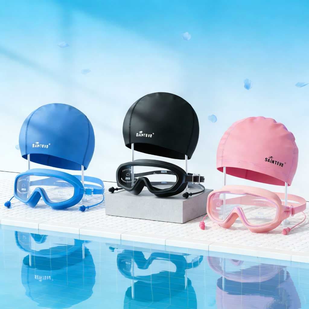 Óculos de natação para Adulto e touca em PU Conforto e Durabilidade