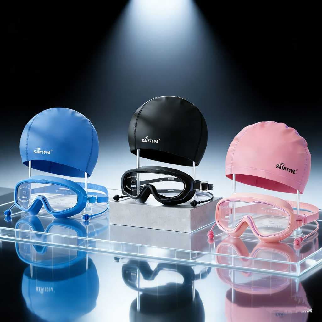 Conjunto de Óculos de Natação Adulto + Touca em PU | Conforto e Durabilidade