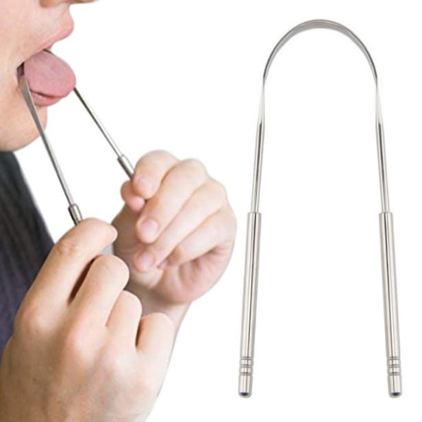 Limpador Raspador De Língua Em Aço Inox Para Higiene Bucal Promoção