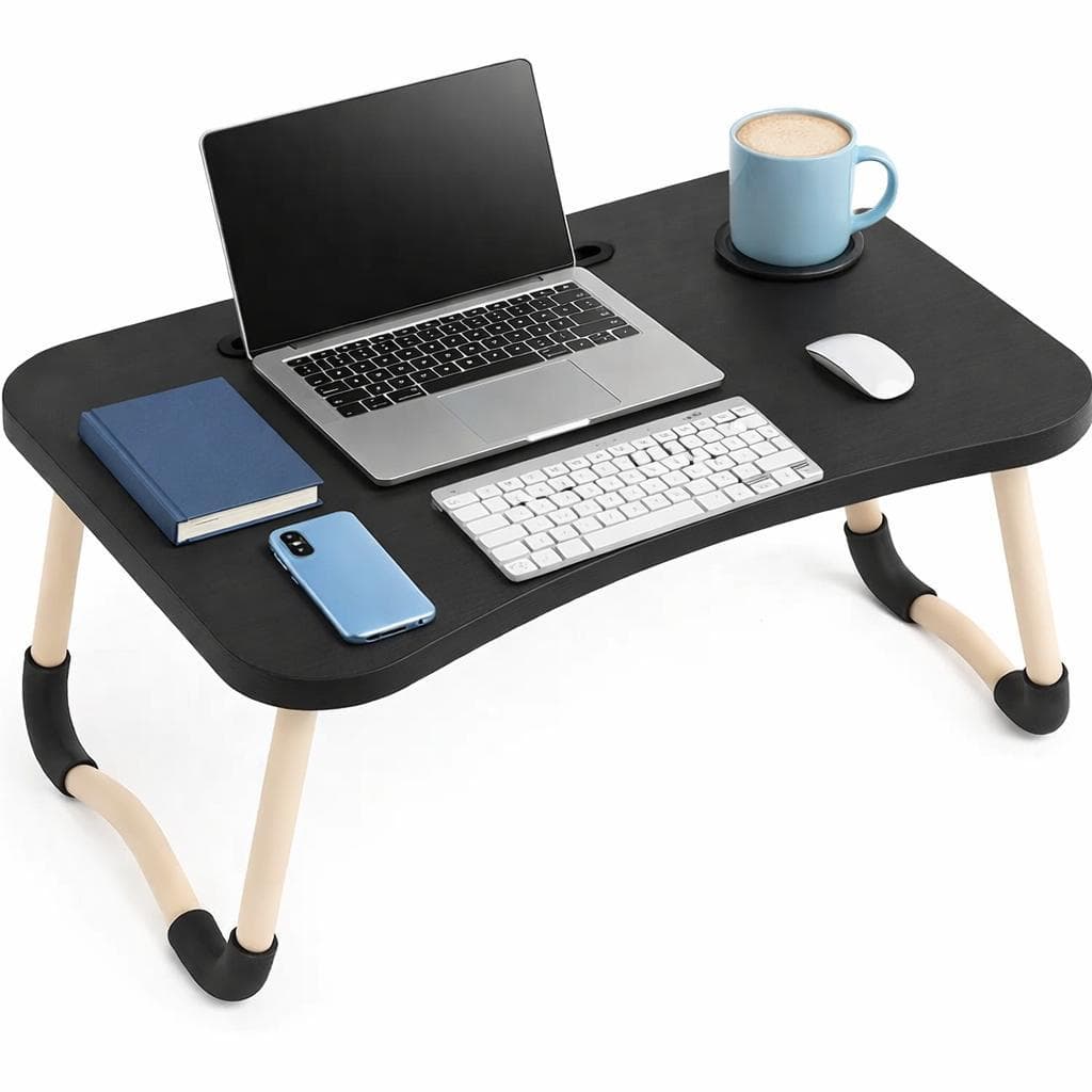 Mesa Dobrável Notebook Bandeja Portátil Porta Copo Suporte Celular Ajustável Ideal Cama Trabalho Tablet Estudos
