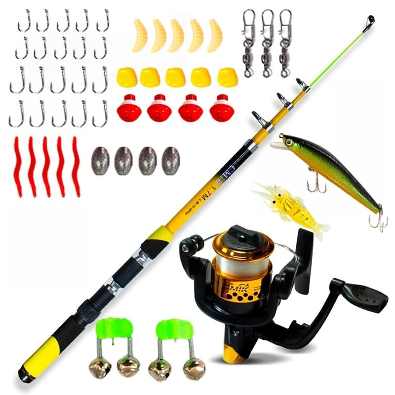 Kit Vara De Pesca 60-120lbs Completa Com Molinete Esportiva Ao Ar Livre Robalo Portátil + Acessórios