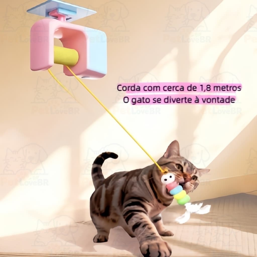 Brinquedo inteligente para gatos com corda elástica giratória elétrica para pendurar em portas-MK-89