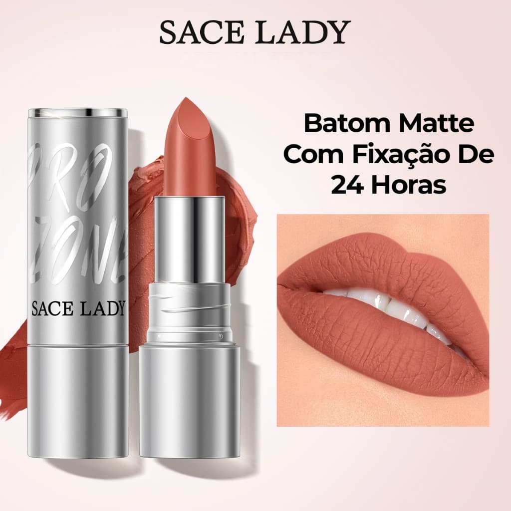 Batom Matte Líquido SACE LADY Duração de 24 Horas & Brilho Intenso Alta Fixação