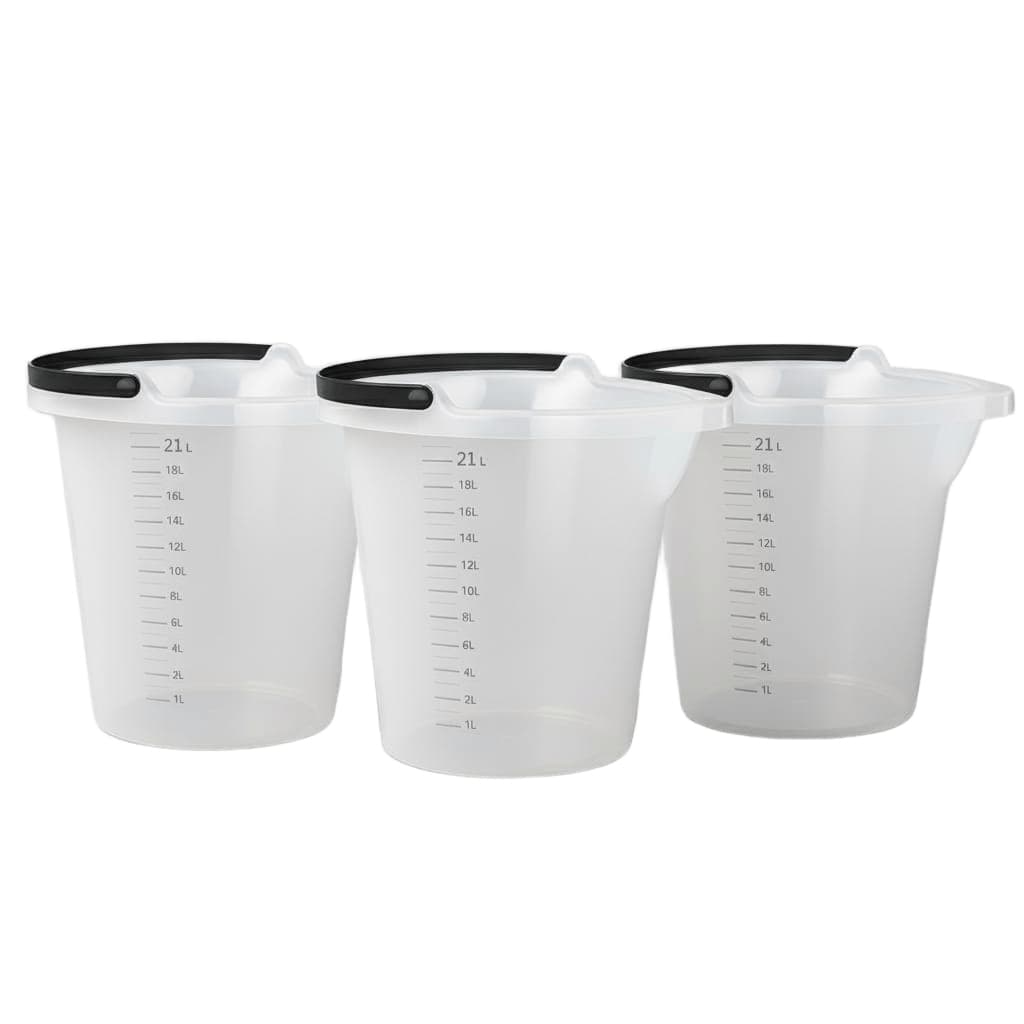 BALDE PLASTICO TRANSPARENTE 21 LITROS REFORÇADO COM MEDIDOR DE AGUA
