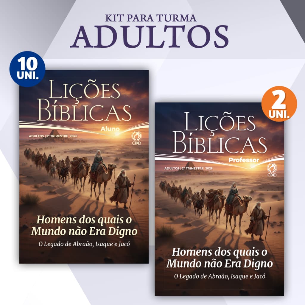 Kit Lições Bíblicas – 10 Alunos + 2 Professores | 2º Trimestre 2026 – CPAD – PE
