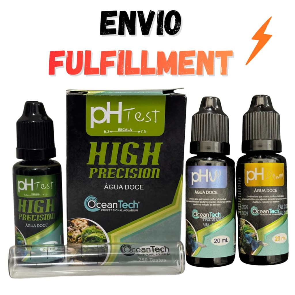 Regulador de pH Acid Acidificador e Alcalinizador de pH + Teste de pH Ocean Tech pH Up pH Down