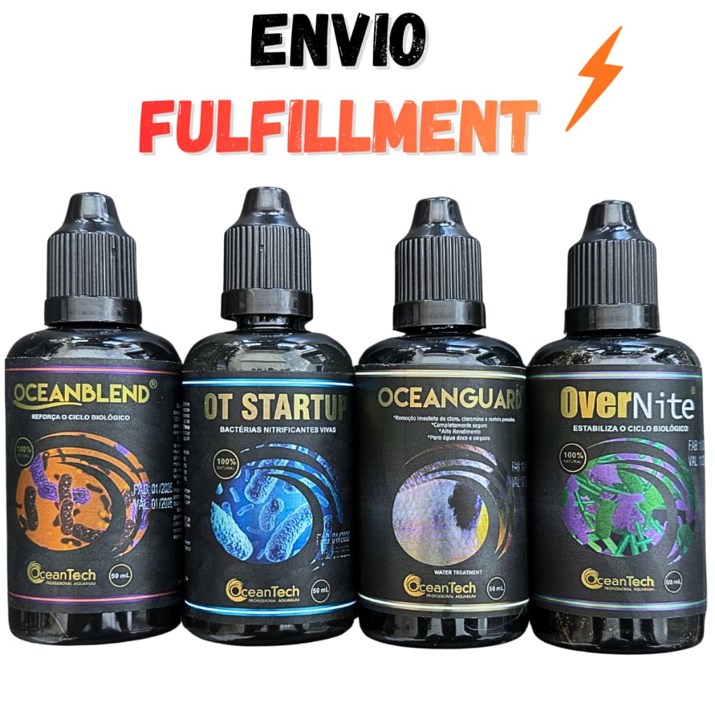 Removedor de Matéria + Estabilizador Biológico + Removedor Cloro + Acelerador Biológico 50ml