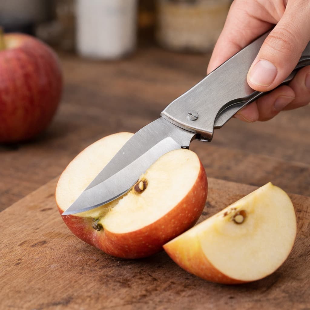 Canivete Estiloso Prata de bolso Não Enferruja Inox C/ Trava De Segurança e Clip / Moderno e cabe no bolso (pendurar)