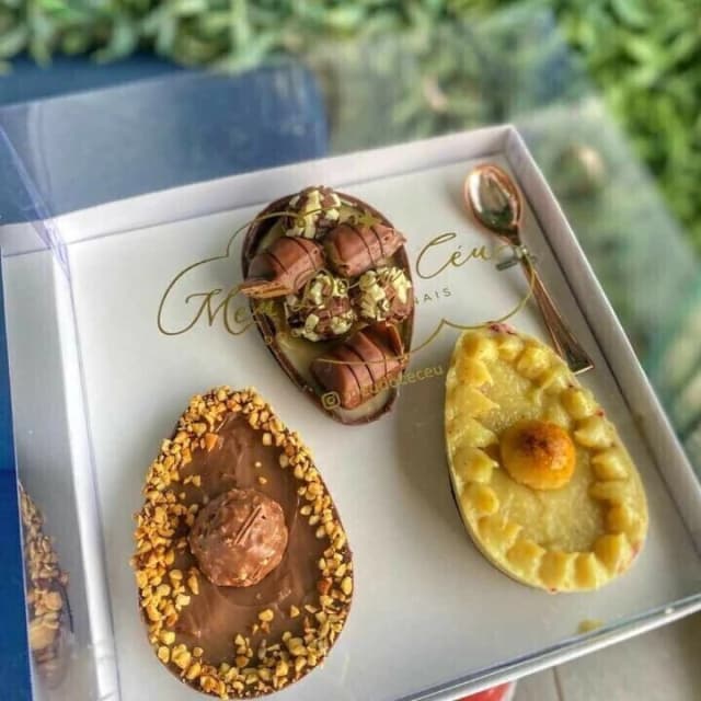 KIT 5~20 Caixas para 3 Ovos de Colher Gourmet Trio M 100g e 150g Páscoa BWB