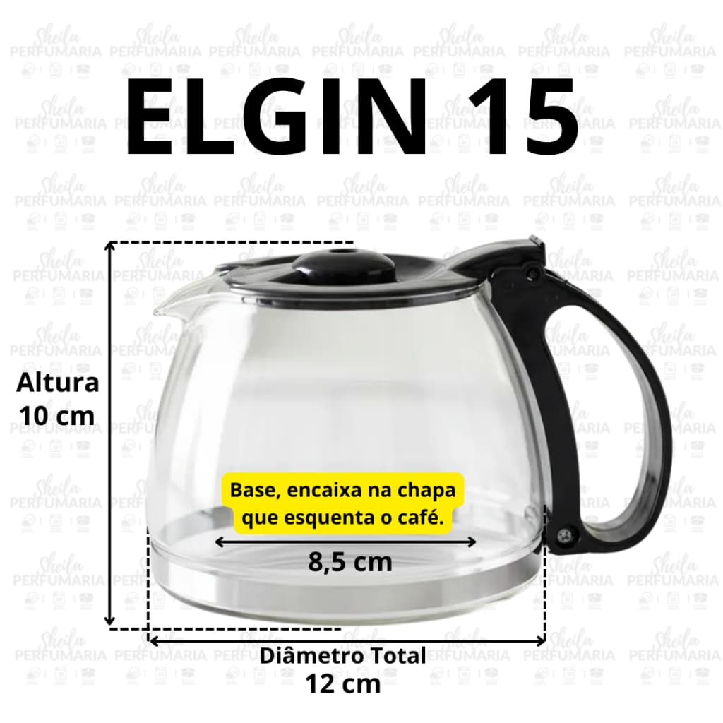 Jarra De Vidro Para Cafeteira Elgin 15 Caf 100/150 15 Xícaras Preta Resistente