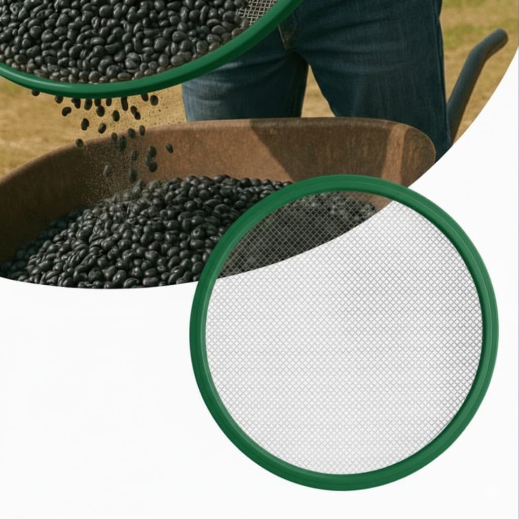 Peneira Feijão 50/55cm Aro Plástico Chapa Expandida