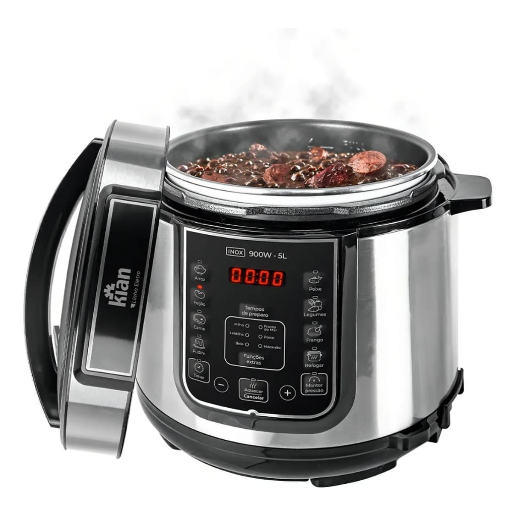 Panela de Pressão Elétrica Digital 5 Litros Inox - kian