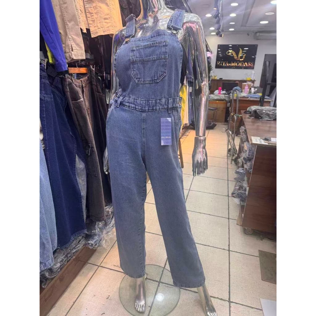 Jardineira jeans com calça novo aleartoria