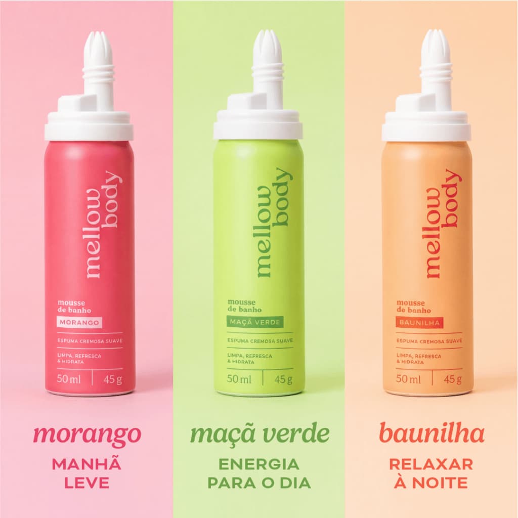 Kit de minis Mellow Christmas Sabonete Líquido  Hidratante com textura de Chantilly  Mellow Body