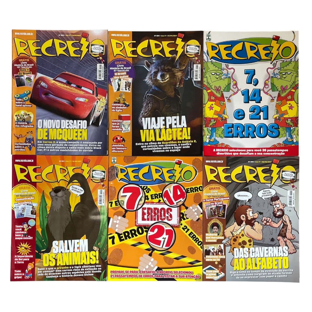 Kit Com 6 Revistas Recreio Edições Diferentes (novo)