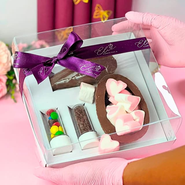 KIT 5~20 Caixa Ovo de Colher Mini Confeiteiro Gourmet 100/150g BWB